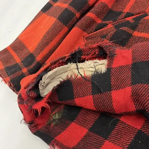 Vintage 40s Sportclad Red/Black Buffalo Check Wool Coat - Picture 3 of 6